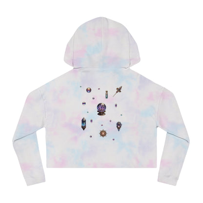 🔮 “Crystal Gem” Cropped Hooded Sweatshirt — glowing, grounded, and glam in every layer 💎🌙🖤✨