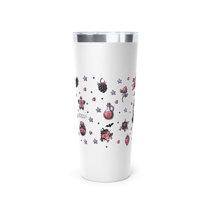 “Berry Bewitched” Copper Vacuum Insulated Tumbler – 22oz — sweetly cursed, sipped with power 🍓🌙🔥🖤