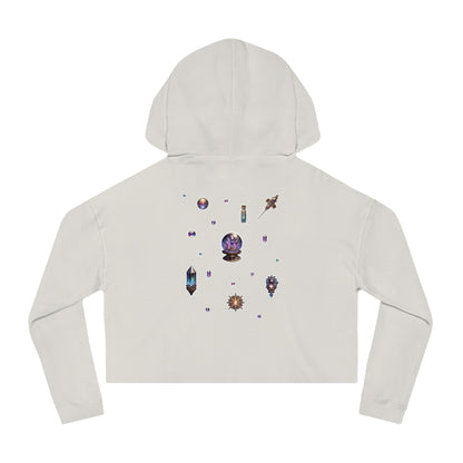 🔮 “Crystal Gem” Cropped Hooded Sweatshirt — glowing, grounded, and glam in every layer 💎🌙🖤✨