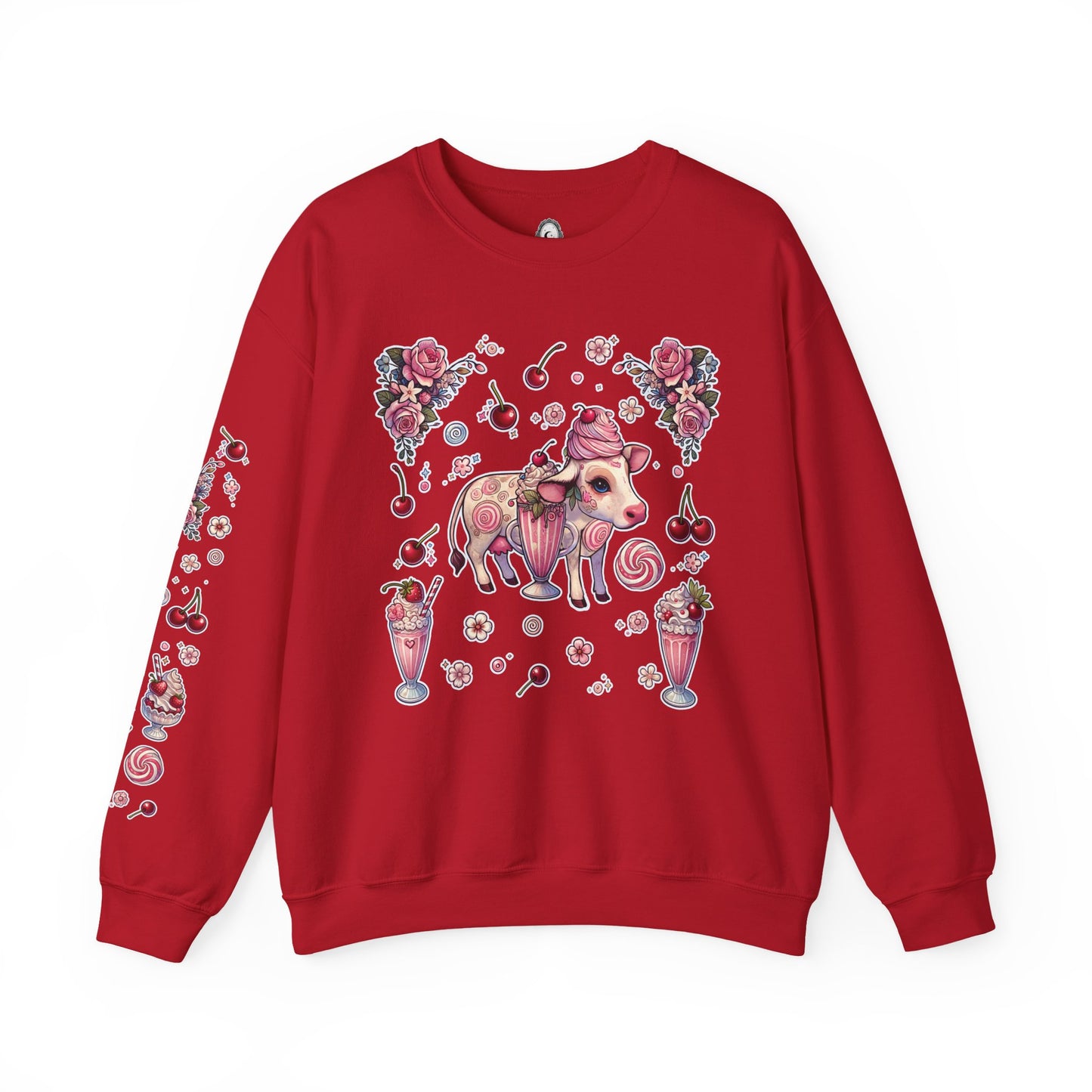 “Milkshake Cow” Unisex Heavy Blend™ Crewneck Sweatshirt — thick-cut comfort with dairy-core drip 🐄🥤🖤✨