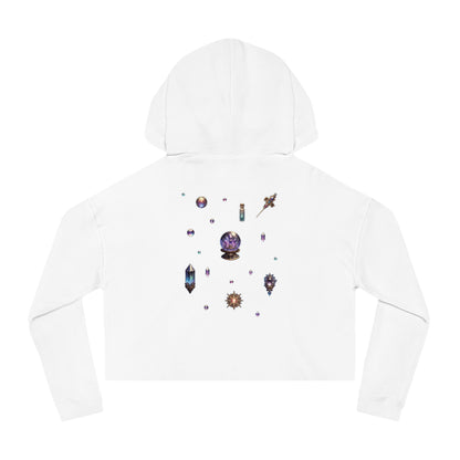 🔮 “Crystal Gem” Cropped Hooded Sweatshirt — glowing, grounded, and glam in every layer 💎🌙🖤✨