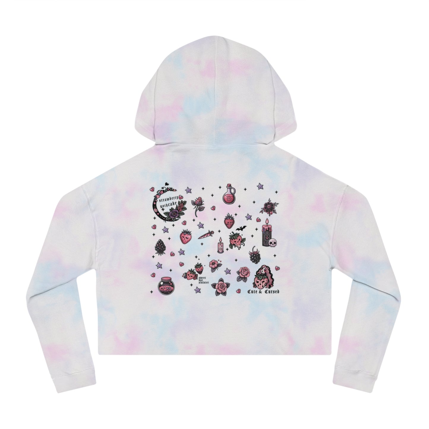 🍓“Berry Bewitched” Cropped Hooded Sweatshirt — juicy, hexed, and laced with dark sweetness 🔮🖤✨