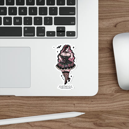 “Berry Bewitched” Die-Cut Vinyl Sticker — sweet, spellbound, and a lil’ sinister 🍓🖤✨🔮