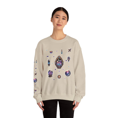 “Crystal Gem” Unisex Heavy Blend™ Crewneck Sweatshirt — soft, strong, and sparkling 💎🌌🖤