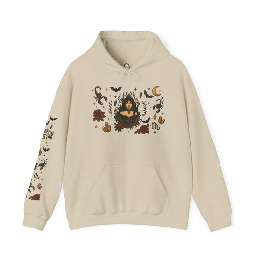 “Scorpio” Unisex Heavy Blend™ Hooded Sweatshirt — magnetic, mysterious, and deadly chic ♏🖤🦂