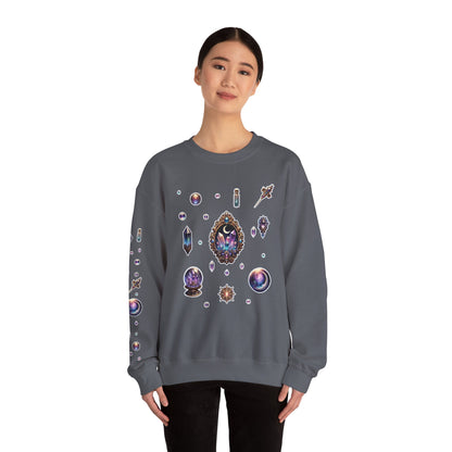 “Crystal Gem” Unisex Heavy Blend™ Crewneck Sweatshirt — soft, strong, and sparkling 💎🌌🖤