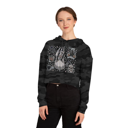 "Bride" Cropped Hooded Sweatshirt