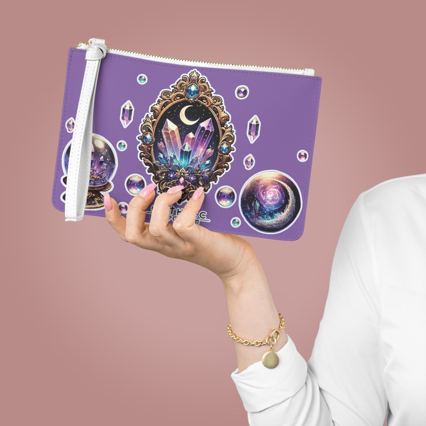 "Crystal Gem" Clutch Bag in purple