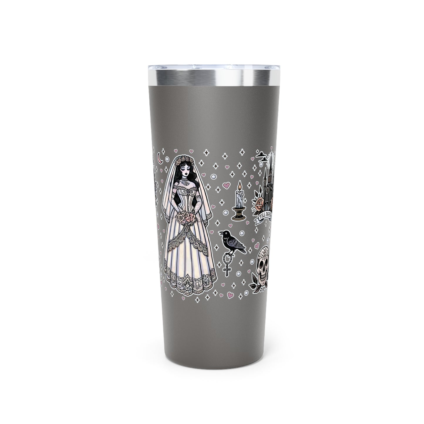 “Bride” Copper Vacuum Insulated Tumbler – 22oz — cold-hearted, hot-blooded, and ready to say I brew 💍🔥🥂🖤