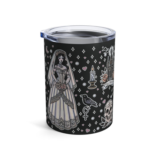 "Bride” Tumbler – 10oz Black— elegant, edgy, and made for matrimony with bite 💍🖤🥂✨