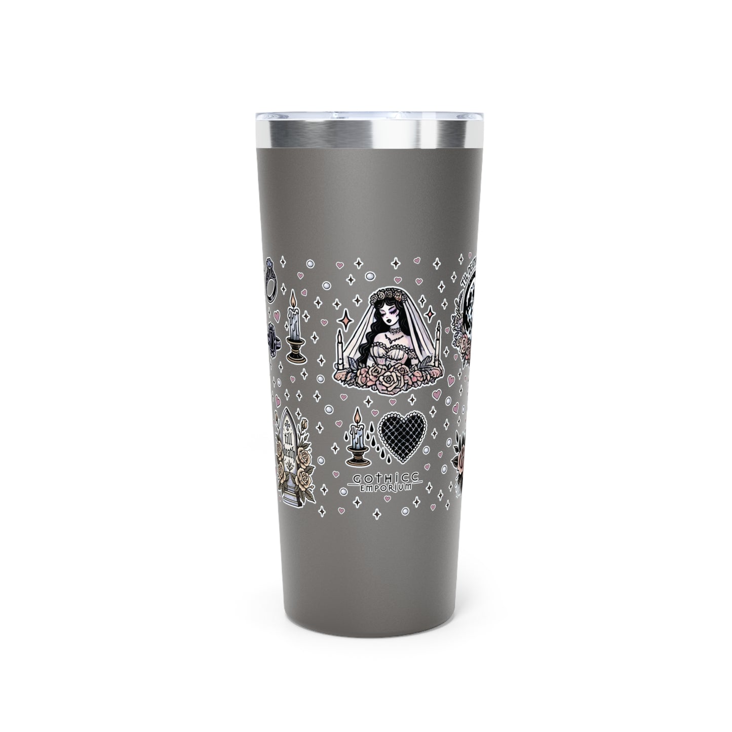 “Bride” Copper Vacuum Insulated Tumbler – 22oz — cold-hearted, hot-blooded, and ready to say I brew 💍🔥🥂🖤
