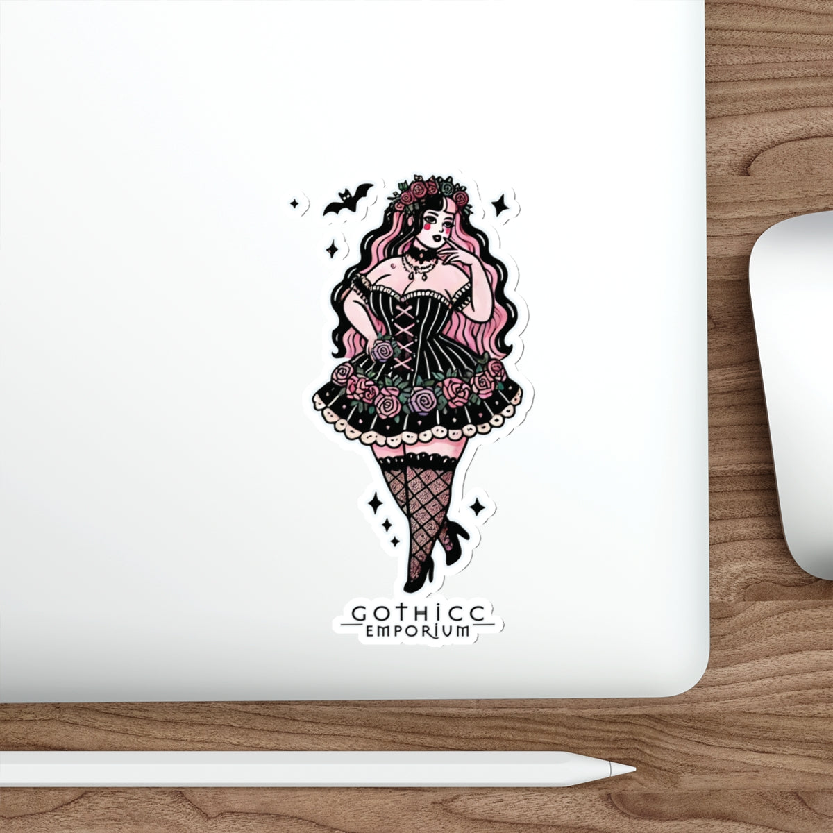 “Berry Bewitched” Die-Cut Vinyl Sticker — sweet, spellbound, and a lil’ sinister 🍓🖤✨🔮