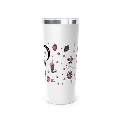 “Berry Bewitched” Copper Vacuum Insulated Tumbler – 22oz — sweetly cursed, sipped with power 🍓🌙🔥🖤