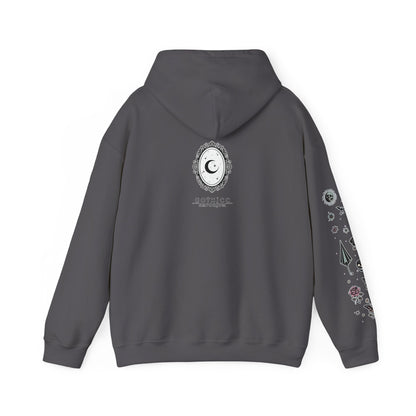 🕷️“Summer Goth Thicc” Unisex Heavy Blend™ Hooded Sweatshirt — hot, haunted, and too bold to melt 🖤🌞🕶️🕷️