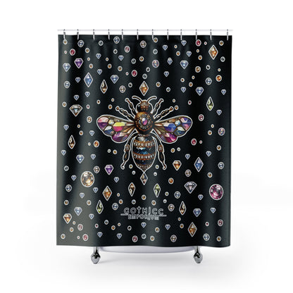 "BEEJEWEL" Shower Curtain in Black