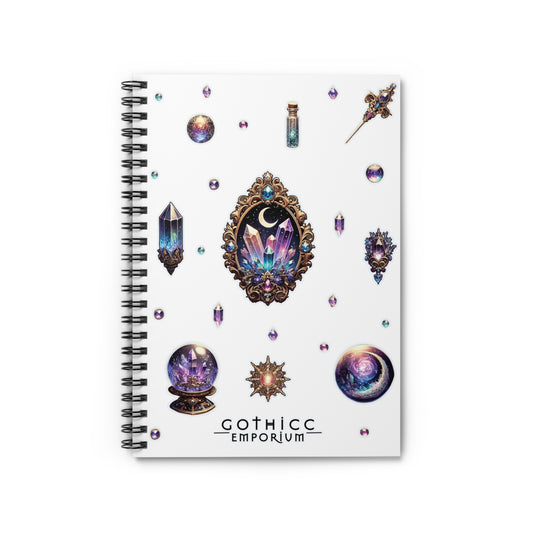 "Crystal Gem" Spiral Notebook - Ruled Line in white