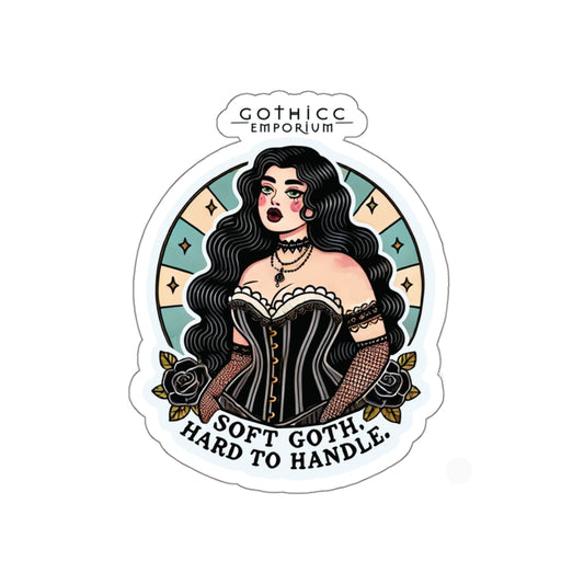 “Soft Goth” Die-Cut Vinyl Sticker — moody magic with a velvet vibe 🌸🖤🕯️✨