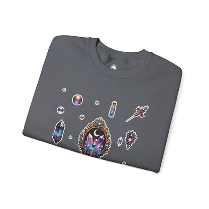 “Crystal Gem” Unisex Heavy Blend™ Crewneck Sweatshirt — soft, strong, and sparkling 💎🌌🖤