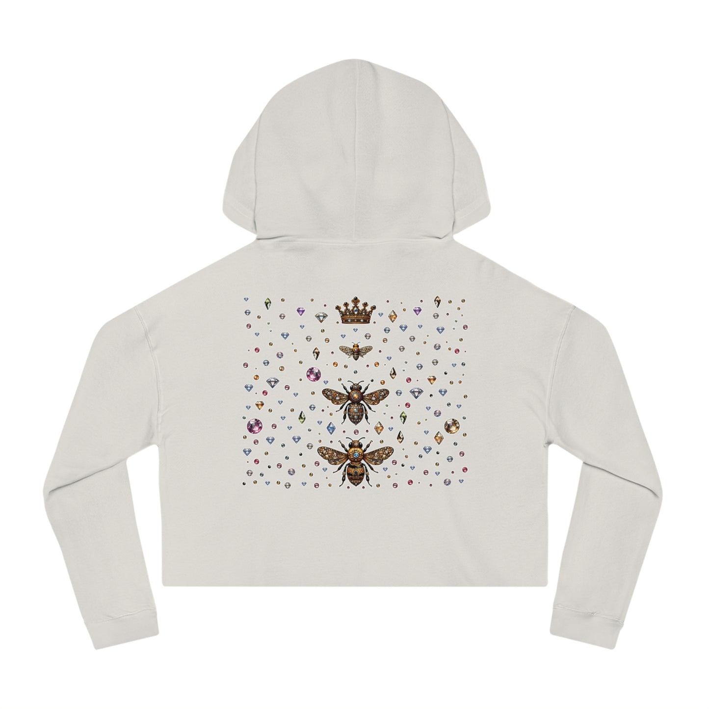 🐝“BEEJEWEL” Cropped Hooded Sweatshirt — sweet like nectar, stung with style 🖤💎