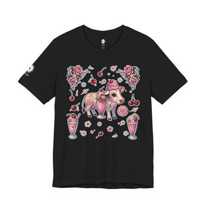“Milkshake Cow” Unisex Jersey Short Sleeve Tee — soft, sassy, and sweet enough to spill 🐄🥤💅🖤