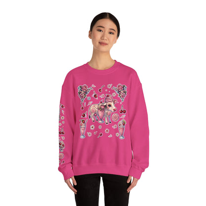 “Milkshake Cow” Unisex Heavy Blend™ Crewneck Sweatshirt — thick-cut comfort with dairy-core drip 🐄🥤🖤✨