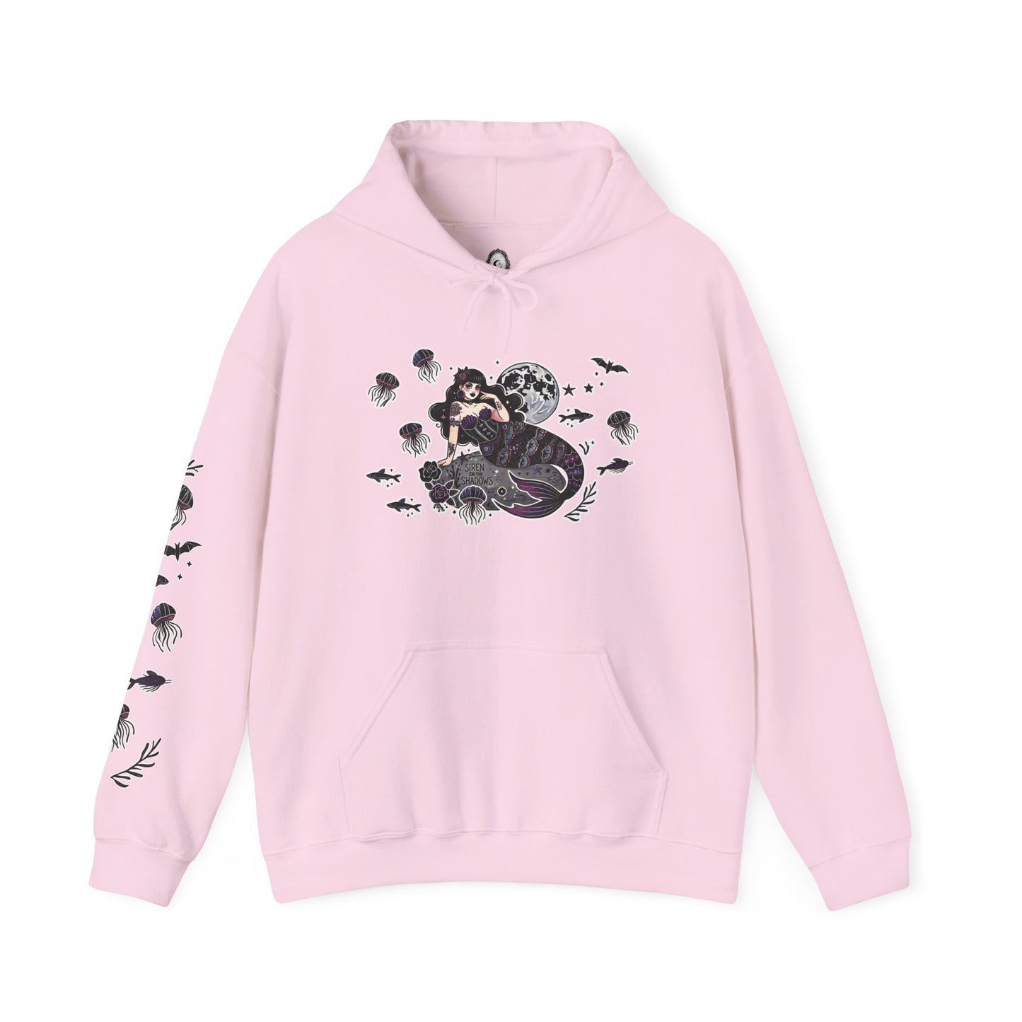 🧜‍♀️“Siren in the Shadows” Unisex Heavy Blend™ Hooded Sweatshirt — haunting, hypnotic, and draped in danger 🖤🌊🧜‍♀️🌑