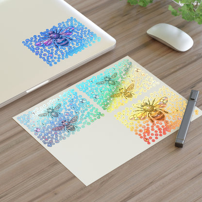 “BEEJEWEL” Holographic Sticker Sheet – 11x8.5 — glammed-up hive magic with a sting 🐝💎🌈🖤