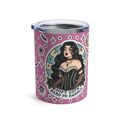 “Soft Goth” Tumbler – 10oz in pink — delicate, dangerous, and made to sip in silence and slay 🖤🌫️✨