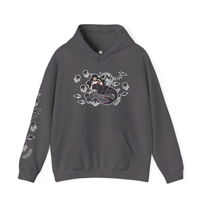 🧜‍♀️“Siren in the Shadows” Unisex Heavy Blend™ Hooded Sweatshirt — haunting, hypnotic, and draped in danger 🖤🌊🧜‍♀️🌑