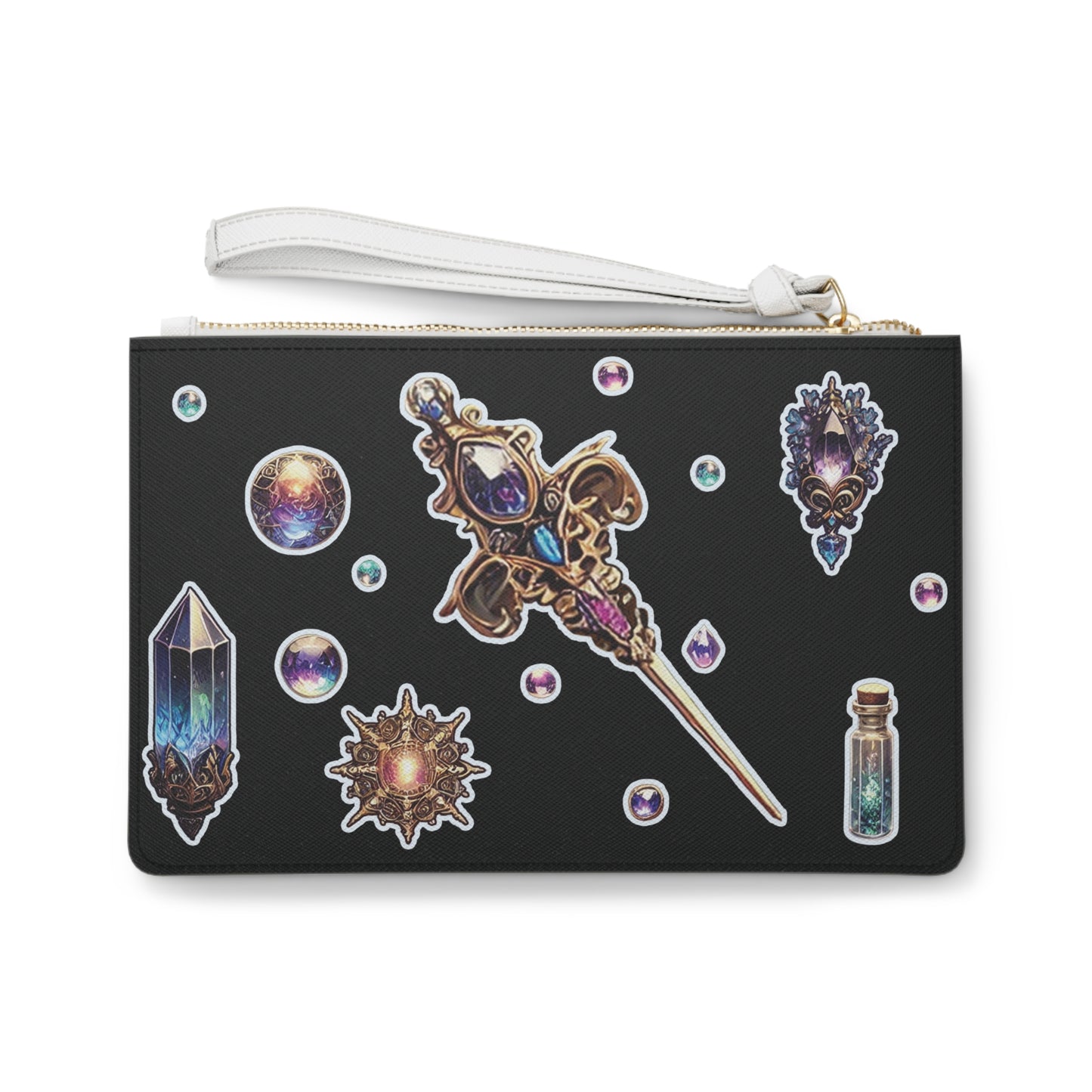 "Crystal Gem" Clutch Bag in black
