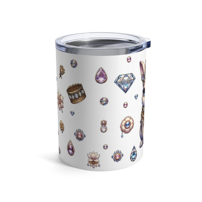“Jeweled Bunny” Tumbler – 10oz — sweet, sparkly, and built for bold sips 🐰💅💎🖤