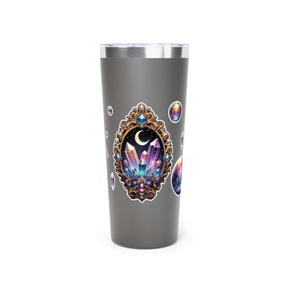 “Crystal Gem” Copper Vacuum Insulated Tumbler – 22oz — radiant energy in every sip 💎🌙☕🖤