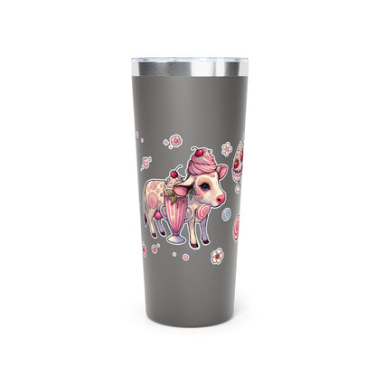 “Milkshake” Copper Vacuum Insulated Tumbler – 22oz — bold, chilled, and curvy with a kick 🐄🥤🖤✨