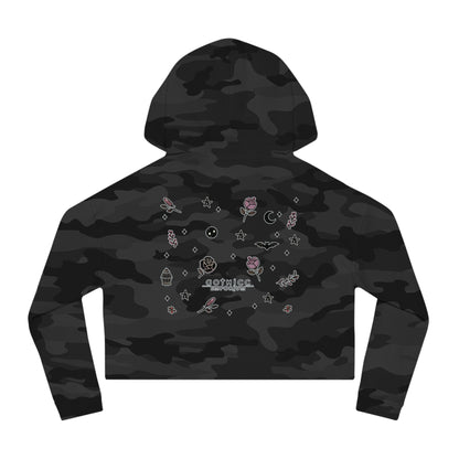 🌙 “Thicc Witchyy” Cropped Hooded Sweatshirt — cropped, curvy, and conjuring chaos 🖤🕯️✨