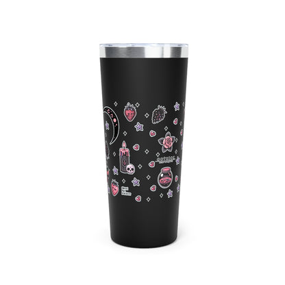 “Berry Bewitched” Copper Vacuum Insulated Tumbler – 22oz — sweetly cursed, sipped with power 🍓🌙🔥🖤