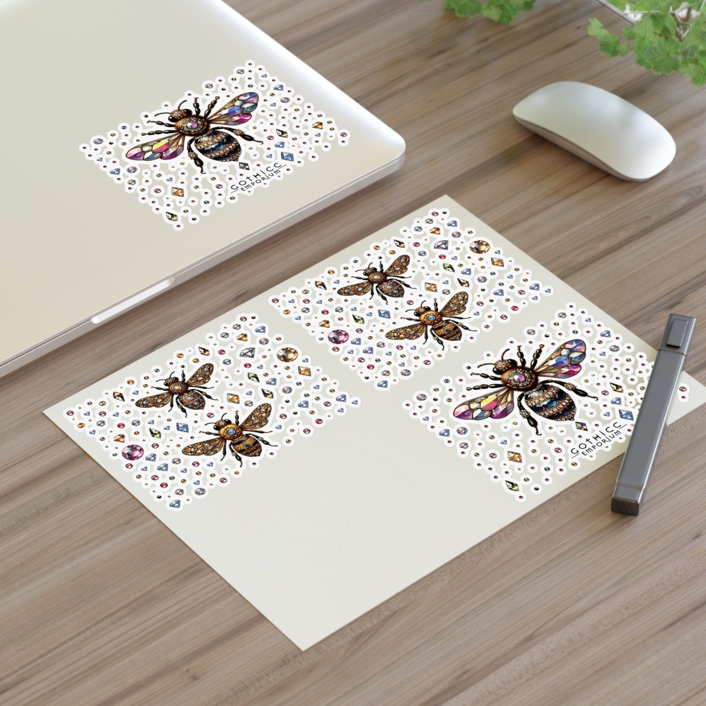 “BEEJEWEL” Sticker Sheet — sting sweet, sparkle sharp 🐝💎🖤✨