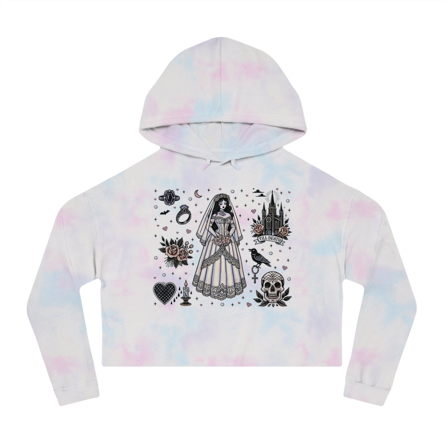 "Bride" Cropped Hooded Sweatshirt