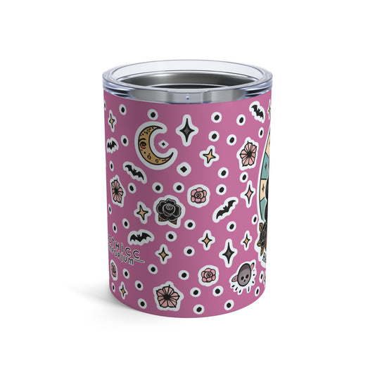 “Soft Goth” Tumbler – 10oz in pink — delicate, dangerous, and made to sip in silence and slay 🖤🌫️✨