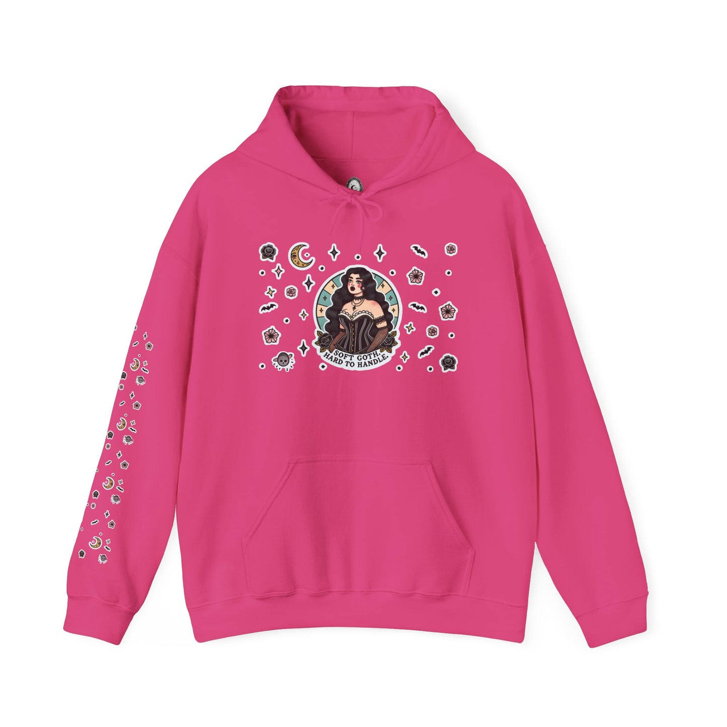 🕸️“Soft Goth” Unisex Heavy Blend™ Hooded Sweatshirt — dreamy, deadly, and not here to be tamed 🖤🌙🕸️✨