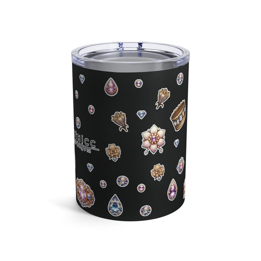 Jeweled Bunny” Tumbler – 10oz  Black— glittery, glam, and dangerously adorable 🐰💎🥤🖤