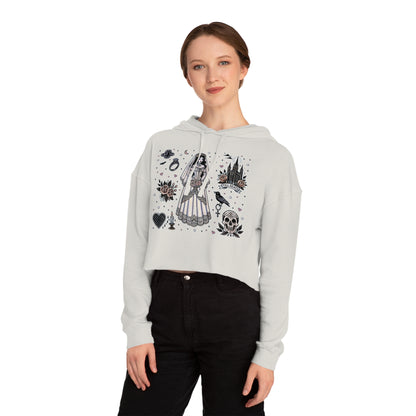 "Bride" Cropped Hooded Sweatshirt
