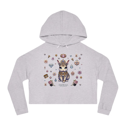 🐰“Jeweled Bunny” Cropped Hooded Sweatshirt — cute, cutthroat, and covered in crystals 🐰💎🖤✨