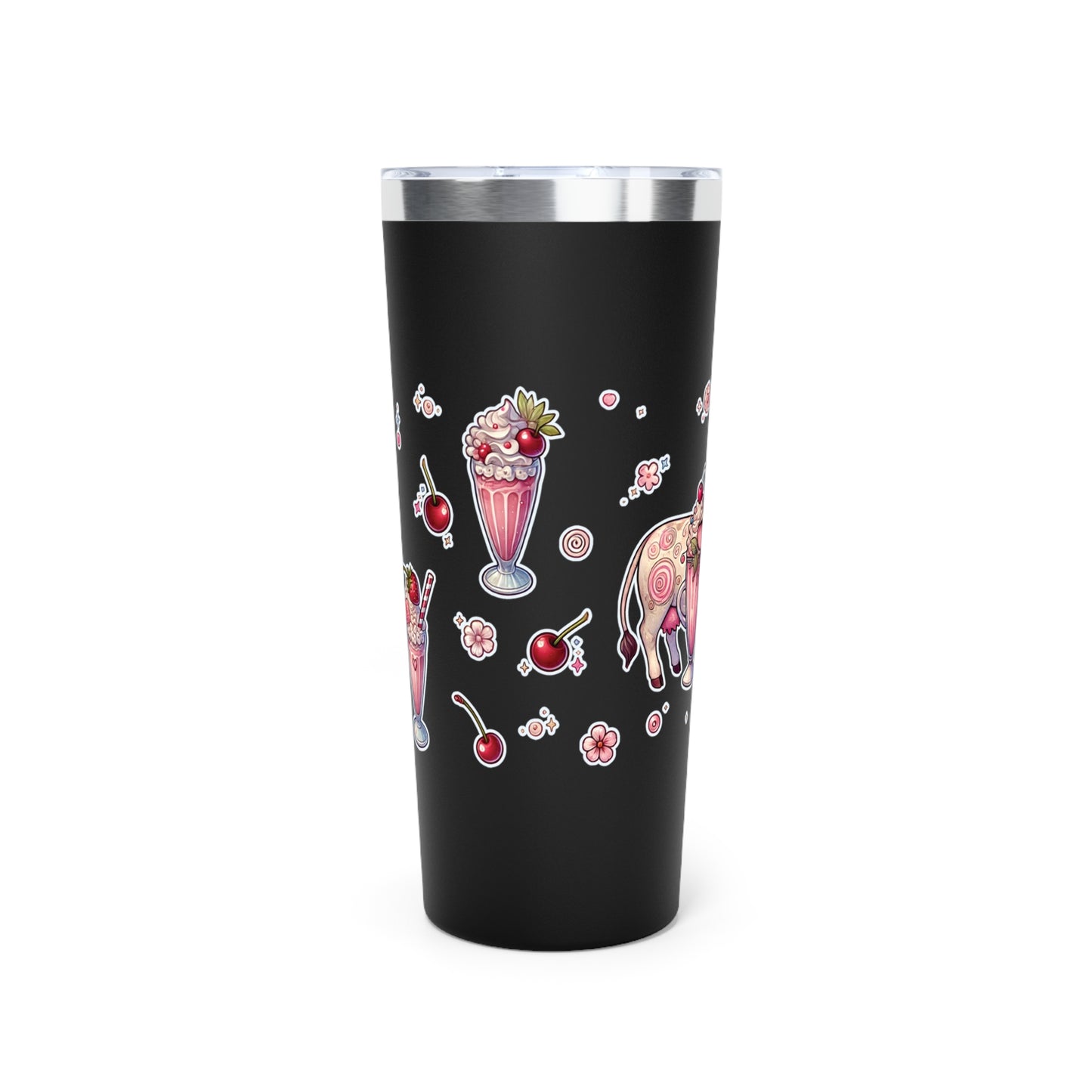 “Milkshake” Copper Vacuum Insulated Tumbler – 22oz — bold, chilled, and curvy with a kick 🐄🥤🖤✨