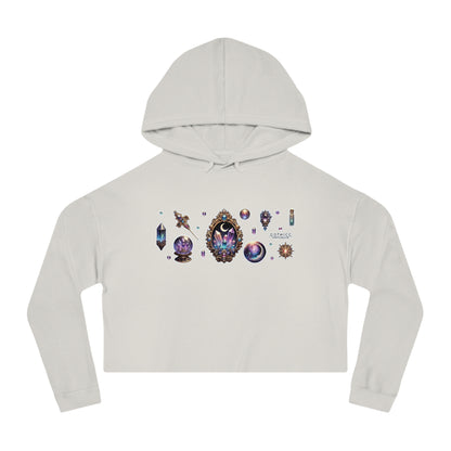 🔮 “Crystal Gem” Cropped Hooded Sweatshirt — glowing, grounded, and glam in every layer 💎🌙🖤✨