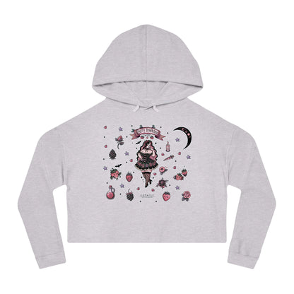 🍓“Berry Bewitched” Cropped Hooded Sweatshirt — juicy, hexed, and laced with dark sweetness 🔮🖤✨