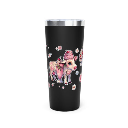 “Milkshake” Copper Vacuum Insulated Tumbler – 22oz — bold, chilled, and curvy with a kick 🐄🥤🖤✨