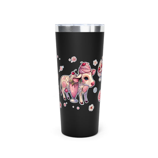 “Milkshake” Copper Vacuum Insulated Tumbler – 22oz — bold, chilled, and curvy with a kick 🐄🥤🖤✨