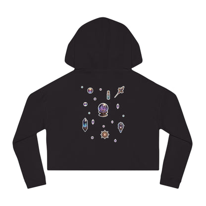 🔮 “Crystal Gem” Cropped Hooded Sweatshirt — glowing, grounded, and glam in every layer 💎🌙🖤✨