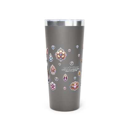 “Jeweled Bunny” Copper Vacuum Insulated Tumbler – 22oz — cute, cold, and always in control 🐰💅💎🖤
