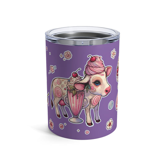 “Milkshake Cow” Tumbler – 10oz purple— curvy, caffeinated, and ready to mooo-ve 🐄🥤🖤✨